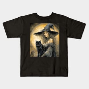 Witch with cats Kids T-Shirt